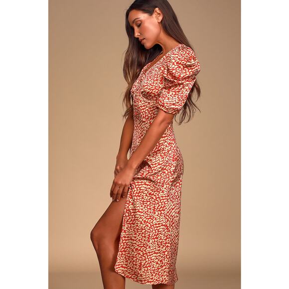 Lulus Satin Midi Dress - Picture 2 of 6